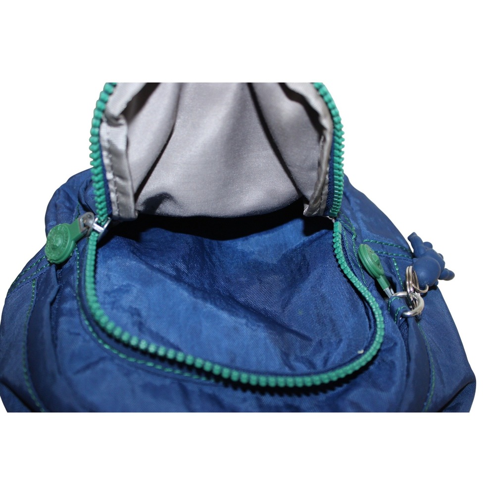 Blue Kipling Delia Compact Convertible Nylon Backpack Monkey Charm Keychain Y2K - Picture 4 of 5